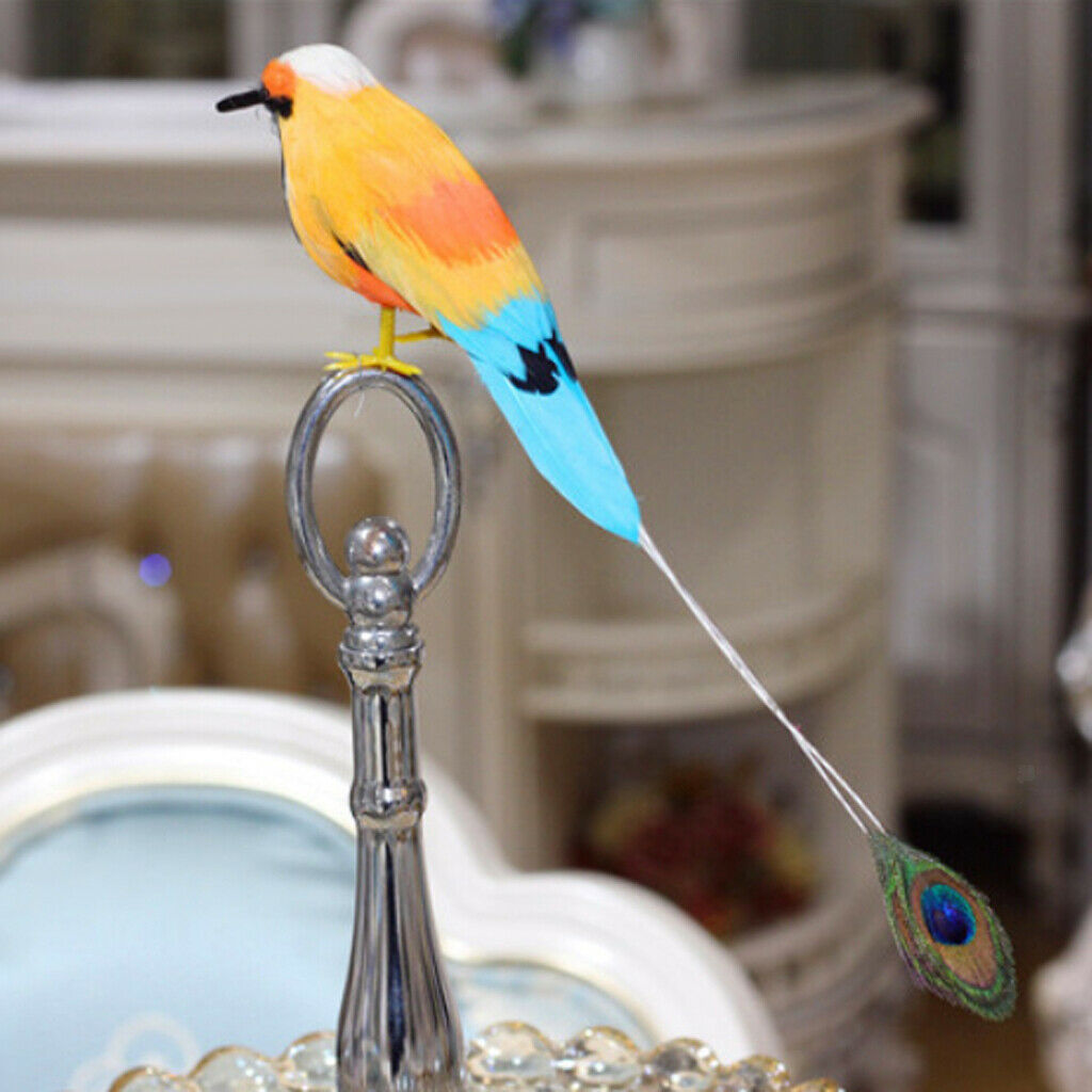 Realistic Nature Animal Artificial  Bird Statue Home Wedding Decor Crafts - F