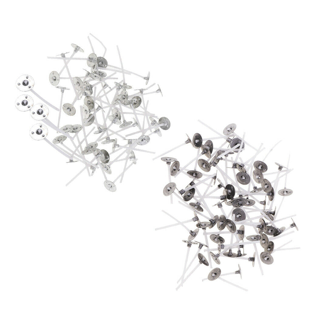 200 Pieces Waxed Candle Wicks with Sustainers Tealight Candle Wick Supply