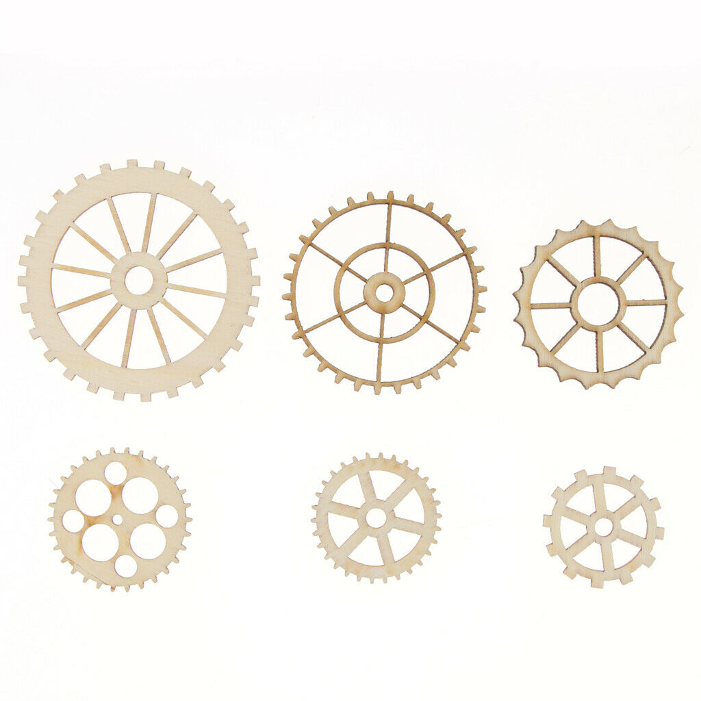 144pcs  â€‹â€‹Wheel Wooden Tags Scrapbooking Embellishment Craft