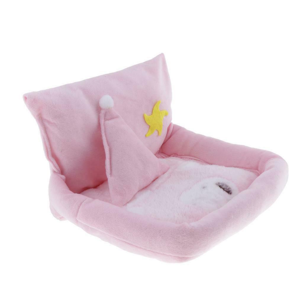 Small Pet Hamster Bed Plush Soft Nest Bedding Blanket Mattress Pink