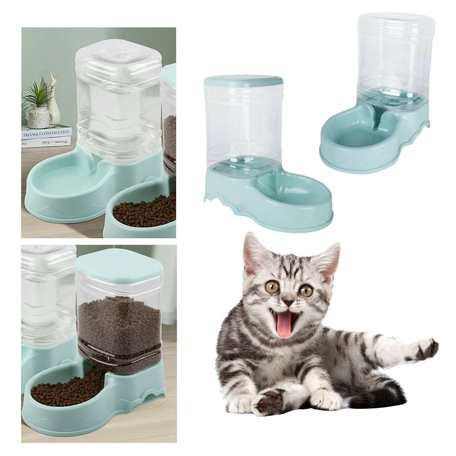 2 2pcs 3.5L Automatic Pet Feeder Cats Large Water Feeder WATER DISPENSER