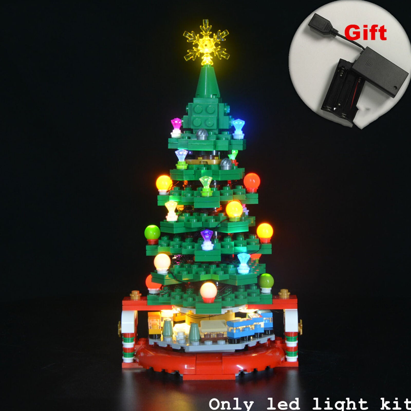 LED Light Lighting Kit ONLY For  40338 Christmas Tree Lighting Blocks Bricks