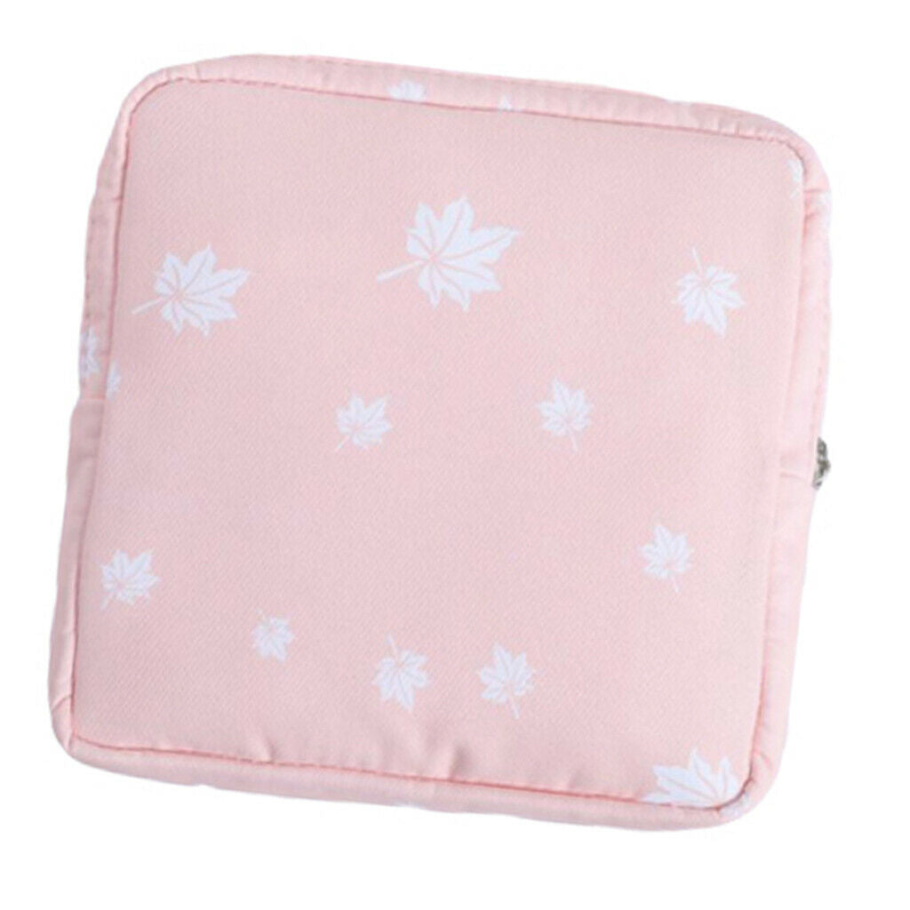 2xSanitary Napkin Bag Purse Holder Organizer Storage Bags &Zipper Traveling Pink
