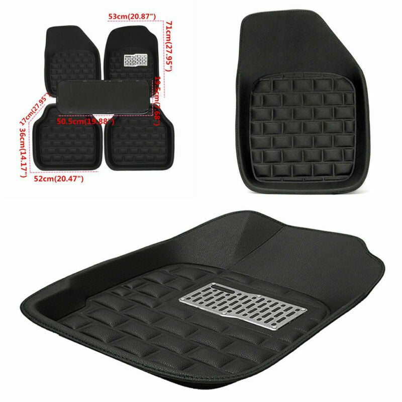 Black Safe Skidproof Waterproof Car Floor Mat for 5 Seats Left Hand Drive Car