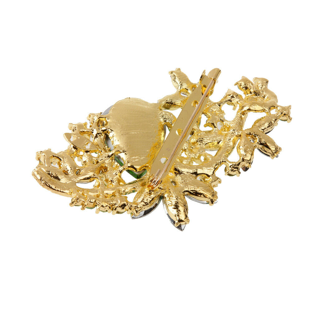 Fashion Green Bride Brooches Pin Green Rhinestone Wedding Lady Party Bouquet