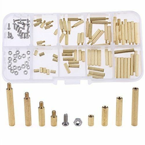 120pcs M2 Male Female Brass Spacers Standoff PCB Board Screw Nut Assortment New