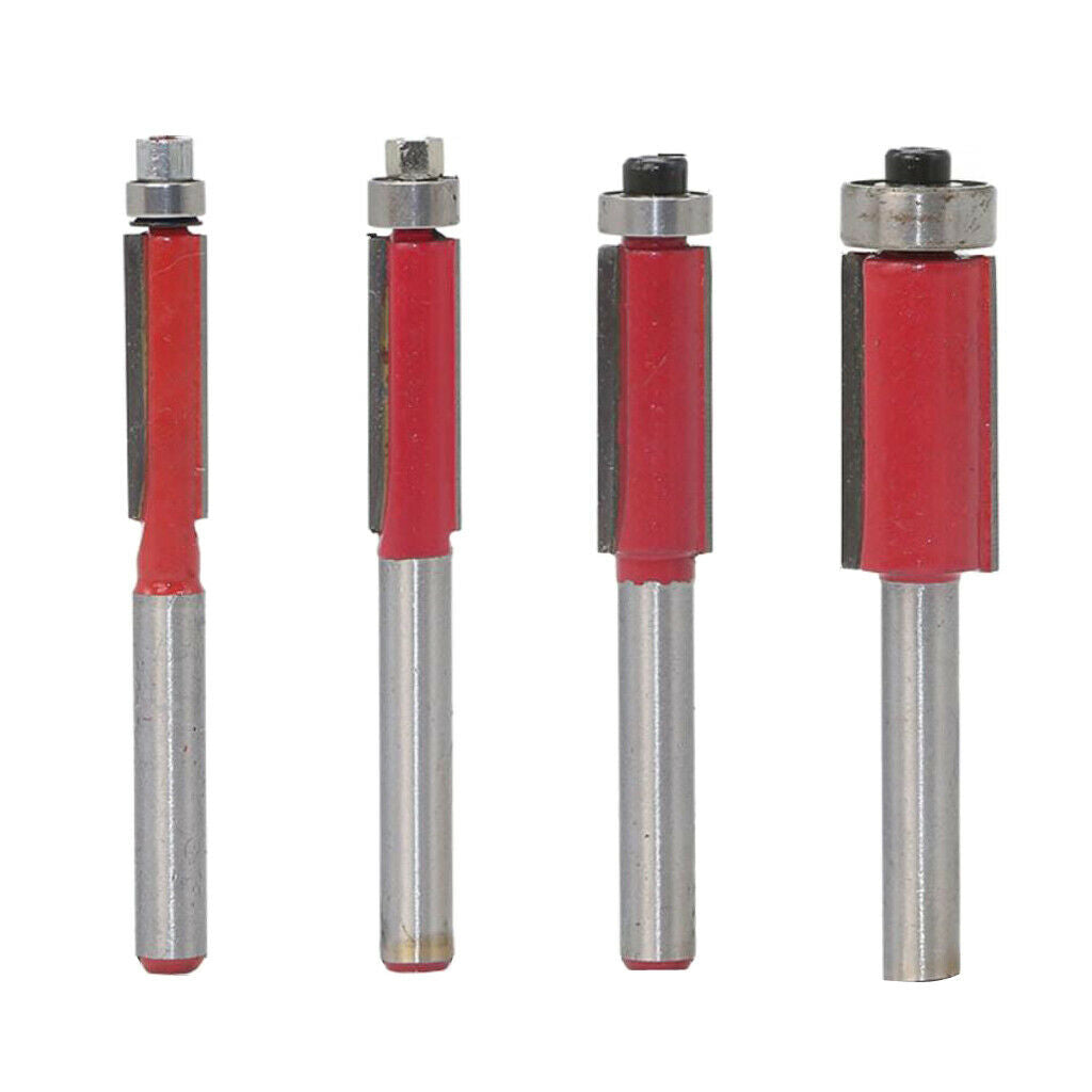4pcs Flush Trim Router Bit 1/4'' Woodworking