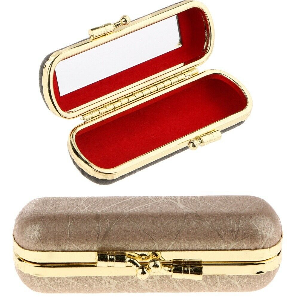 2 Units Jewelry Case Cosmetic Containers Lipstick Box Mirror Container