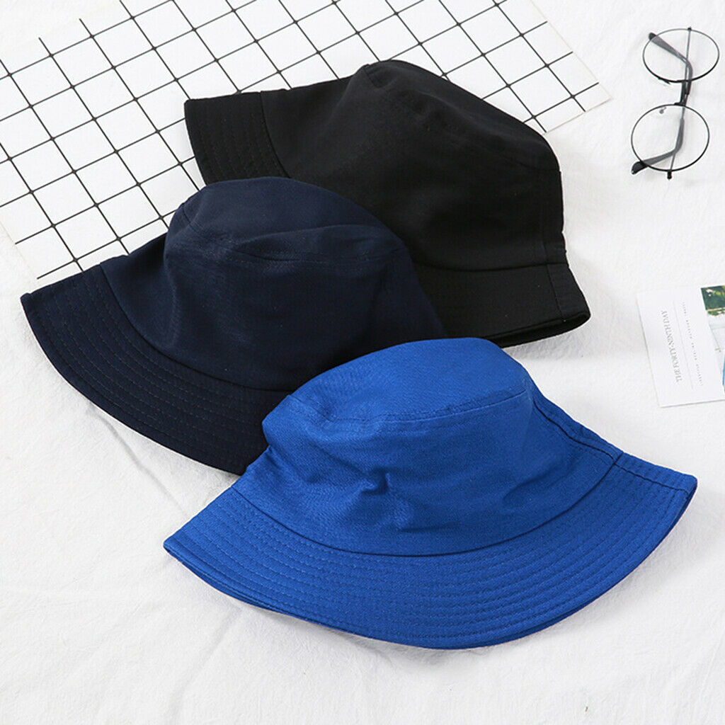 3pcs Bucket Hat Unisex Solid Fisherman Sun Hat Outdoor Hip Hop Basin Hat