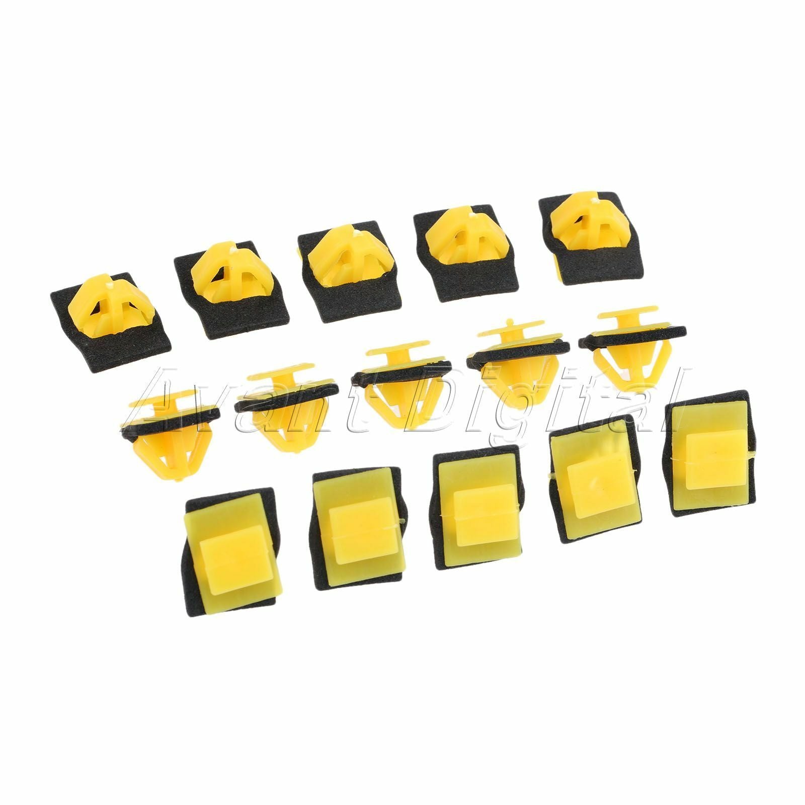 50PC D184 Auto Car Clips Fastener Door Guard Plate Wheel Clip Plastic Yellow