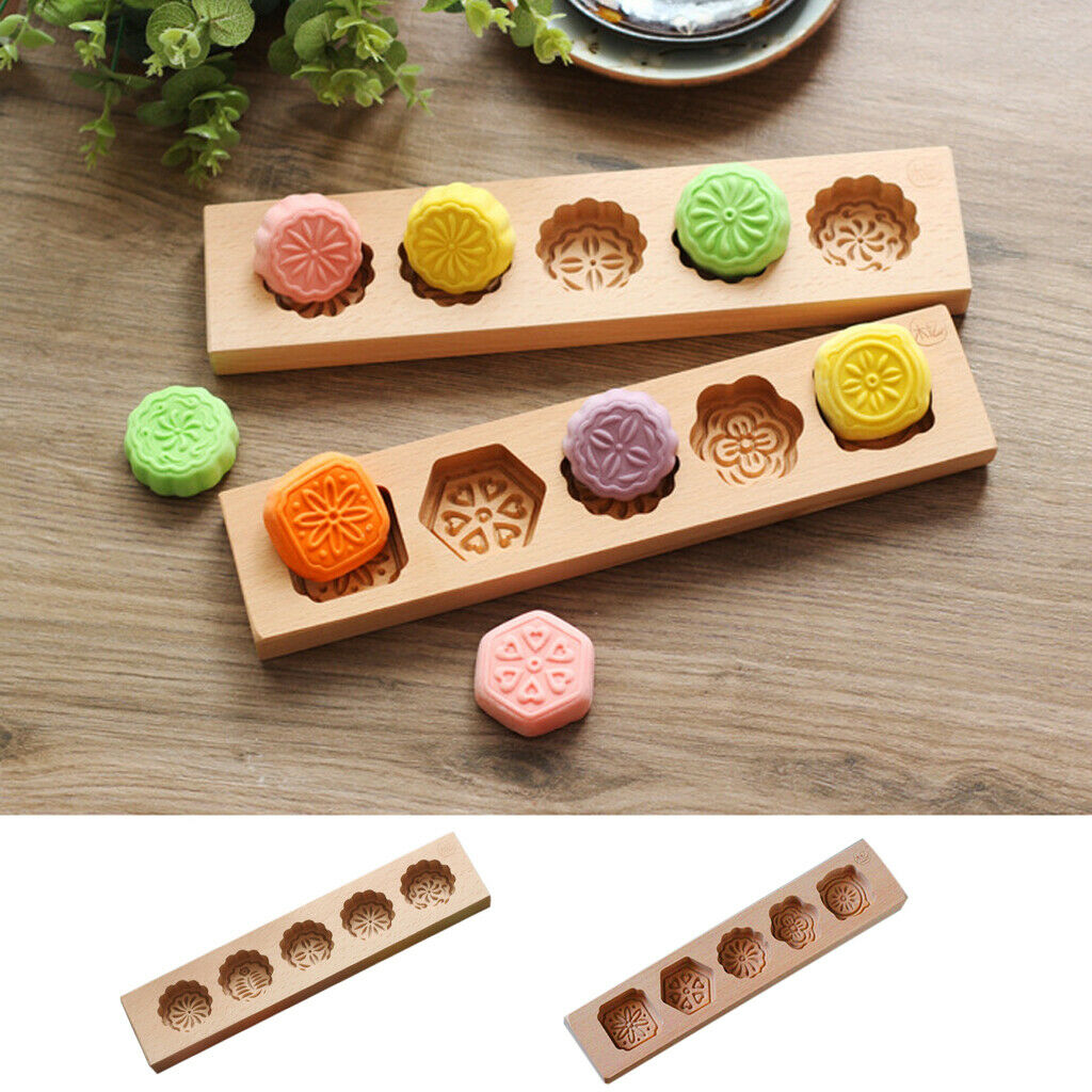 Chinese Traditional Mini Wooden Mid-autumn Festival Mooncake Mold -Flower #1