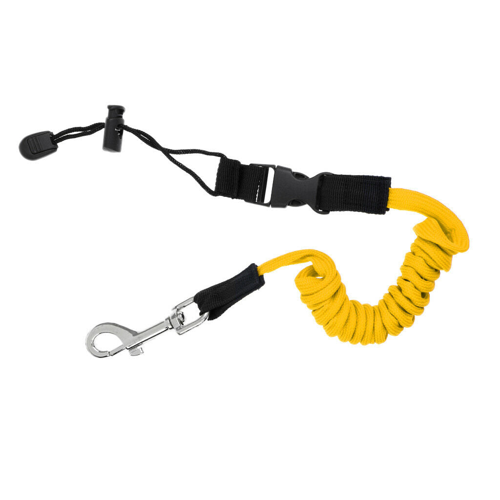 2x Elastic Bungee 140cm Kayak Paddle Leash Fishing Rod Secure Coiled Lanyard
