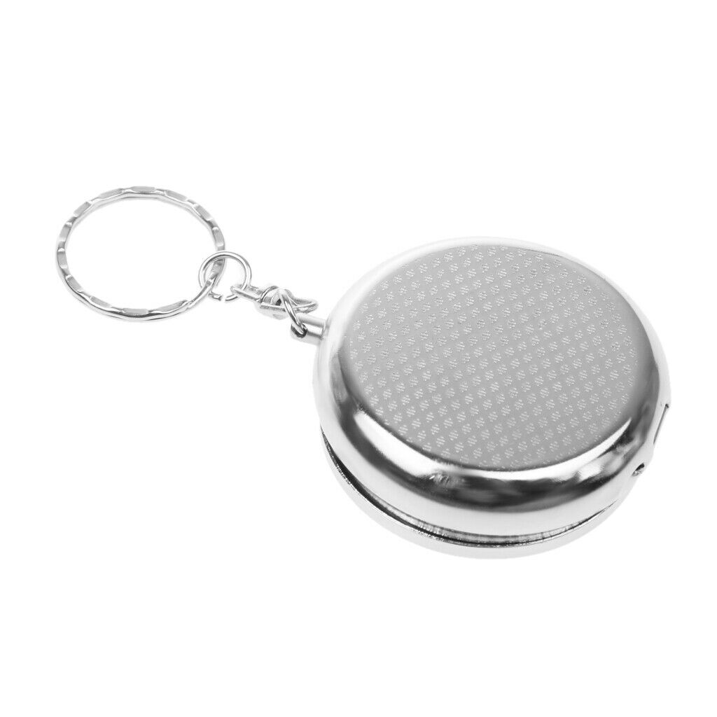 New   Stainless Steel Portable Round Ashtray with Keychain Keyring