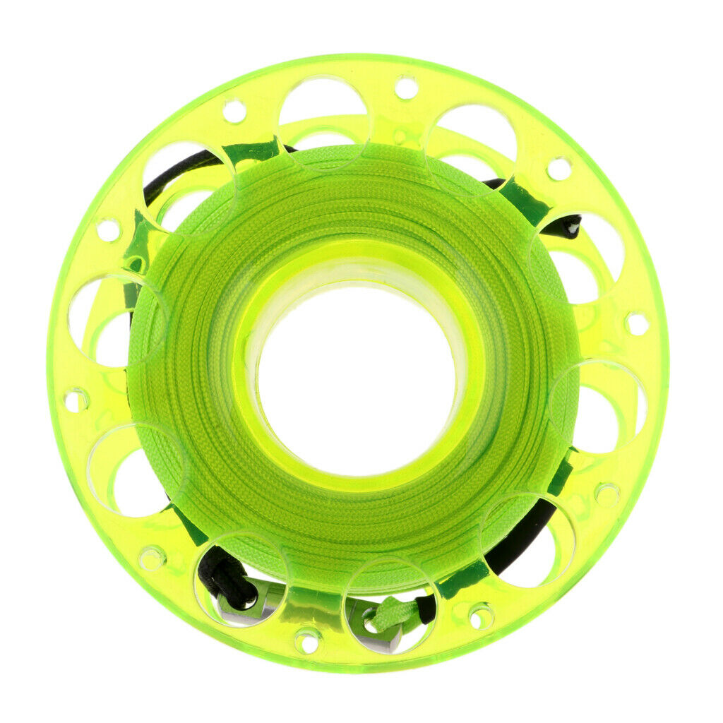 Scuba Diving Finger Reel Guide Spool 30m Line Dual Ended Bolt Snap Yellow