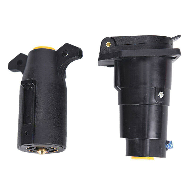 7Pin 7 Way Round Trailer Connector Male And Female RV Light Plug Adapter  HsBDD