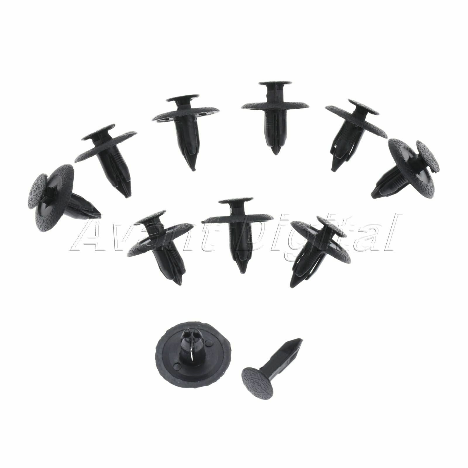 50PCS Black Plastic fasteners Interior Clip Push Type Fit for Vehicles Mazda 323