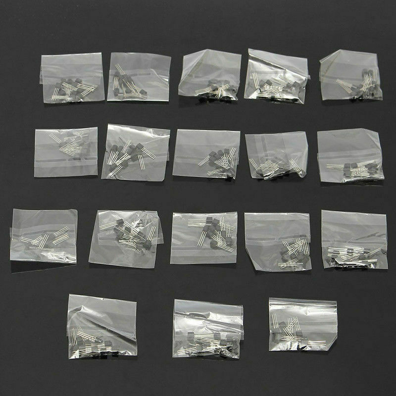 170pcs 17-value Triode Bipolar Transistor TO-92 NPN PNP Assortment Kit Set