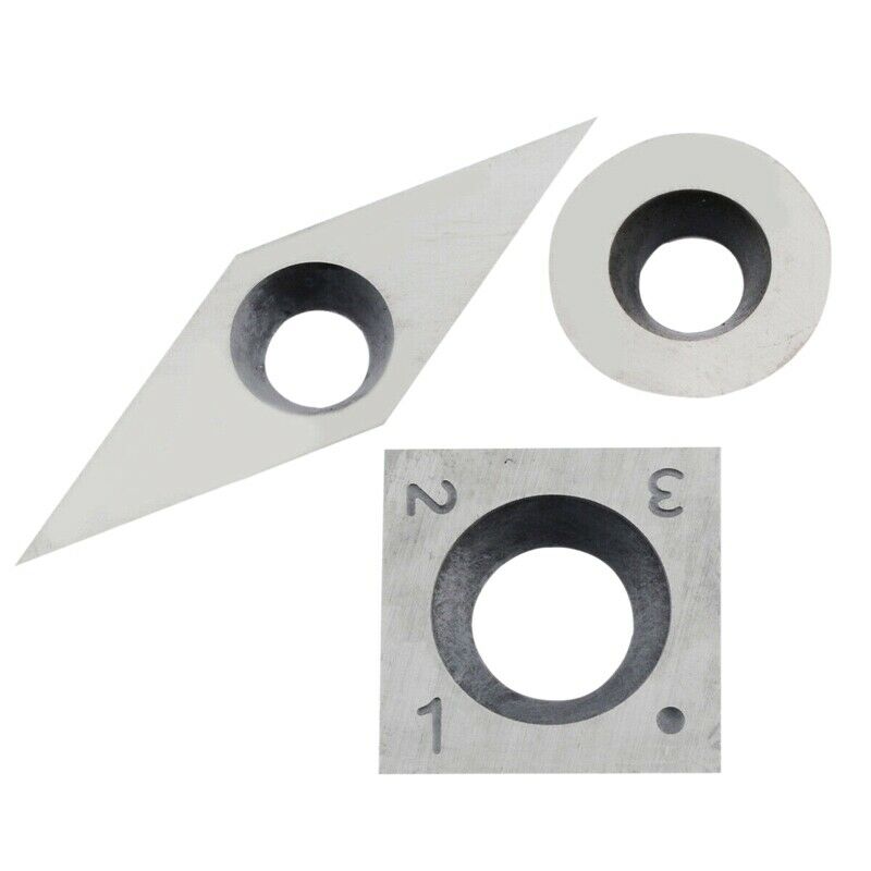 3Pcs Tungsten Carbide Inserts Cutter Set for Wood Turning Working Lathe Tool WK6