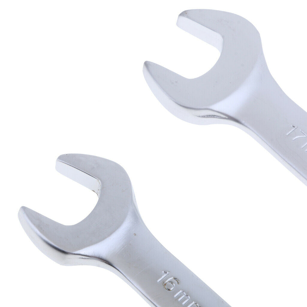 2 Pieces Double Head Open End Wrench Metric 16mm x 18mm and 17mm x 19mm