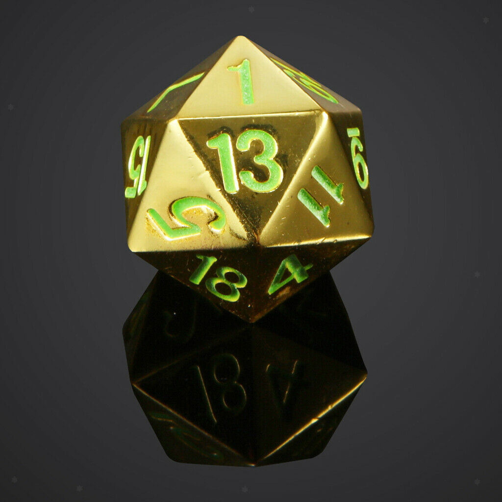 1pc Dice D20 Twenty Sided 22mm 0.87inch Glow in the Dark Numbers Number 1-20