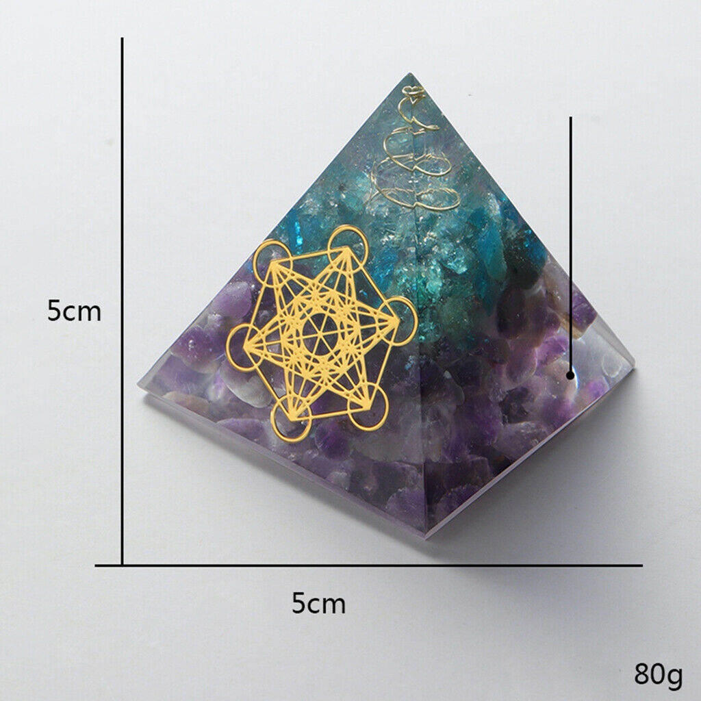 Decorative Amethyst Orgone Pyramid Crystal Home Meditation Crystals Ornament