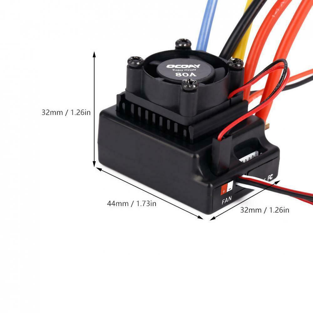 Adjustable Sensored & Sensorless Brushless 80A ESC 1/10 RC Car Parts