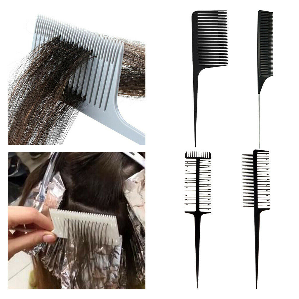 4Pcs Hairdressing Styling Foiling Hair Comb Salon Hair Coloring Dyeing Tool