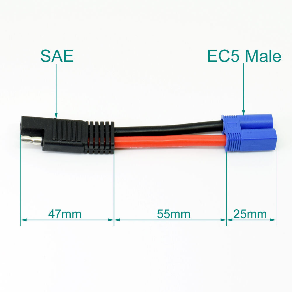 4pcs 5cm 10AWG EC5 Female Jack To SAE Power Automotive Connector Adapter Cable