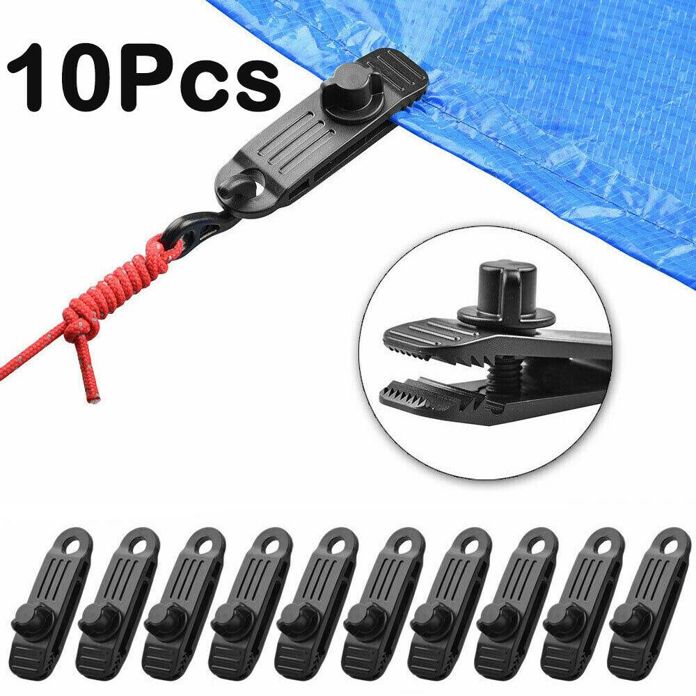 Reusable 10X Windproof Clip Awning Clamp Tarp Clips Snap Hanger Tent Camping US