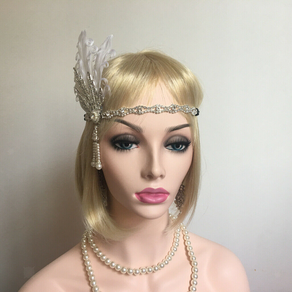 Retro Non-padded Flapper Headband Feather 1920s Headpiece Hair Accessories