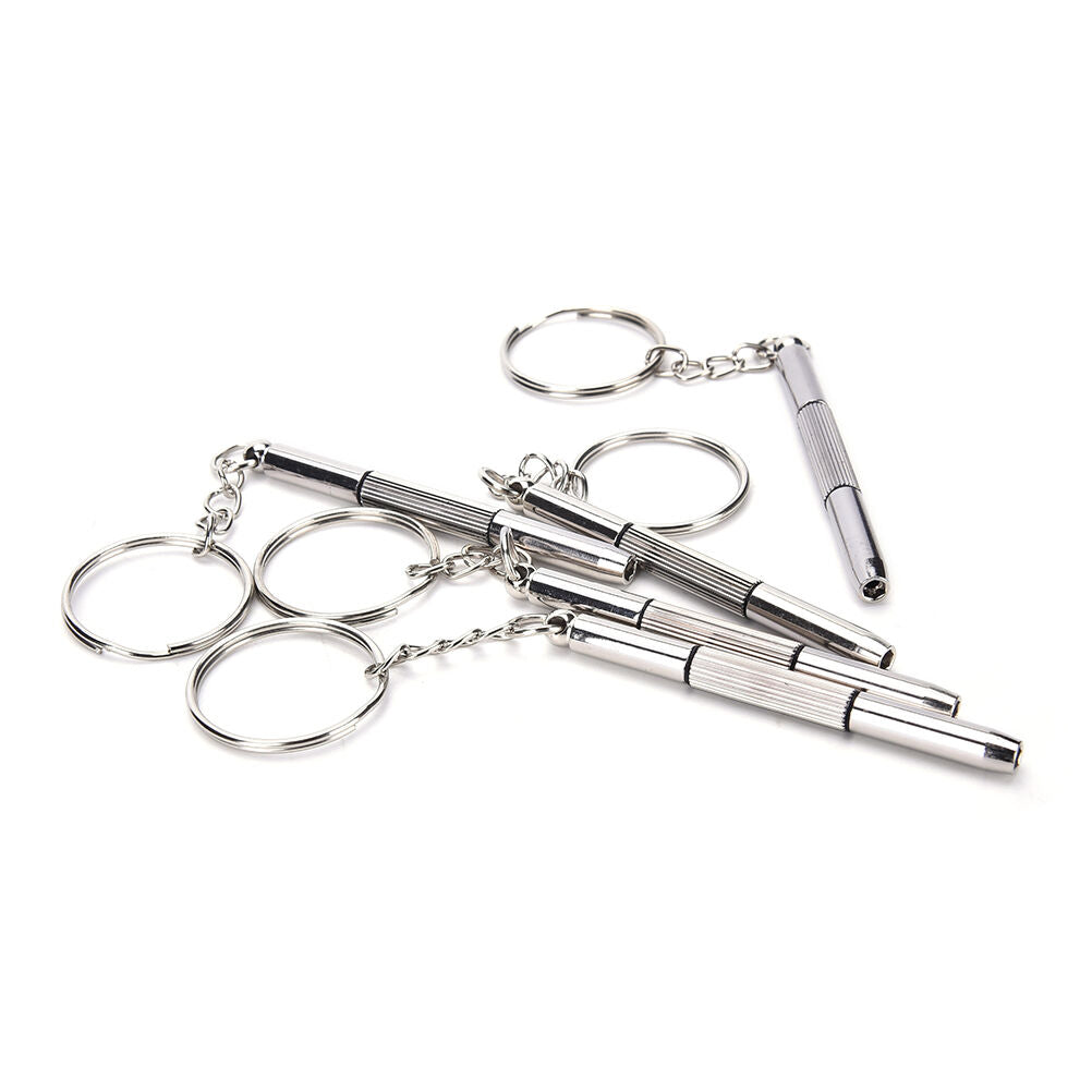 5Pcs 3 in 1 Eyeglass Screwdriver Glasses Watch Repair Tool Kit with Keych.l8