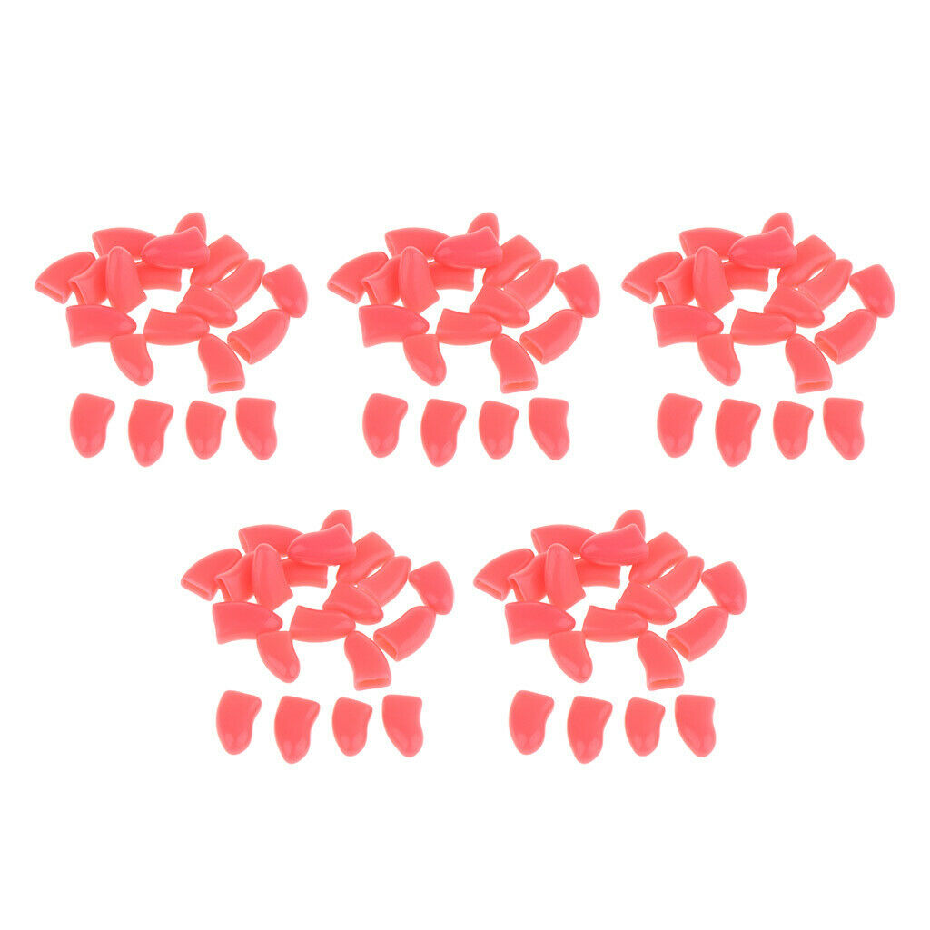 100Pcs Soft Nail Caps for Lovely Pet Dog and Cat Paw Control Red XL