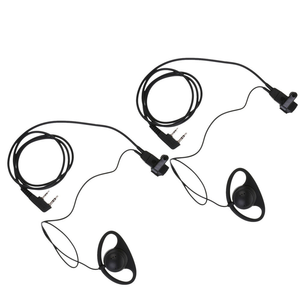 Intercom Earpiece 2-Pins Connector for KENWOOD Baofeng Two-Way Radio-2 Piece