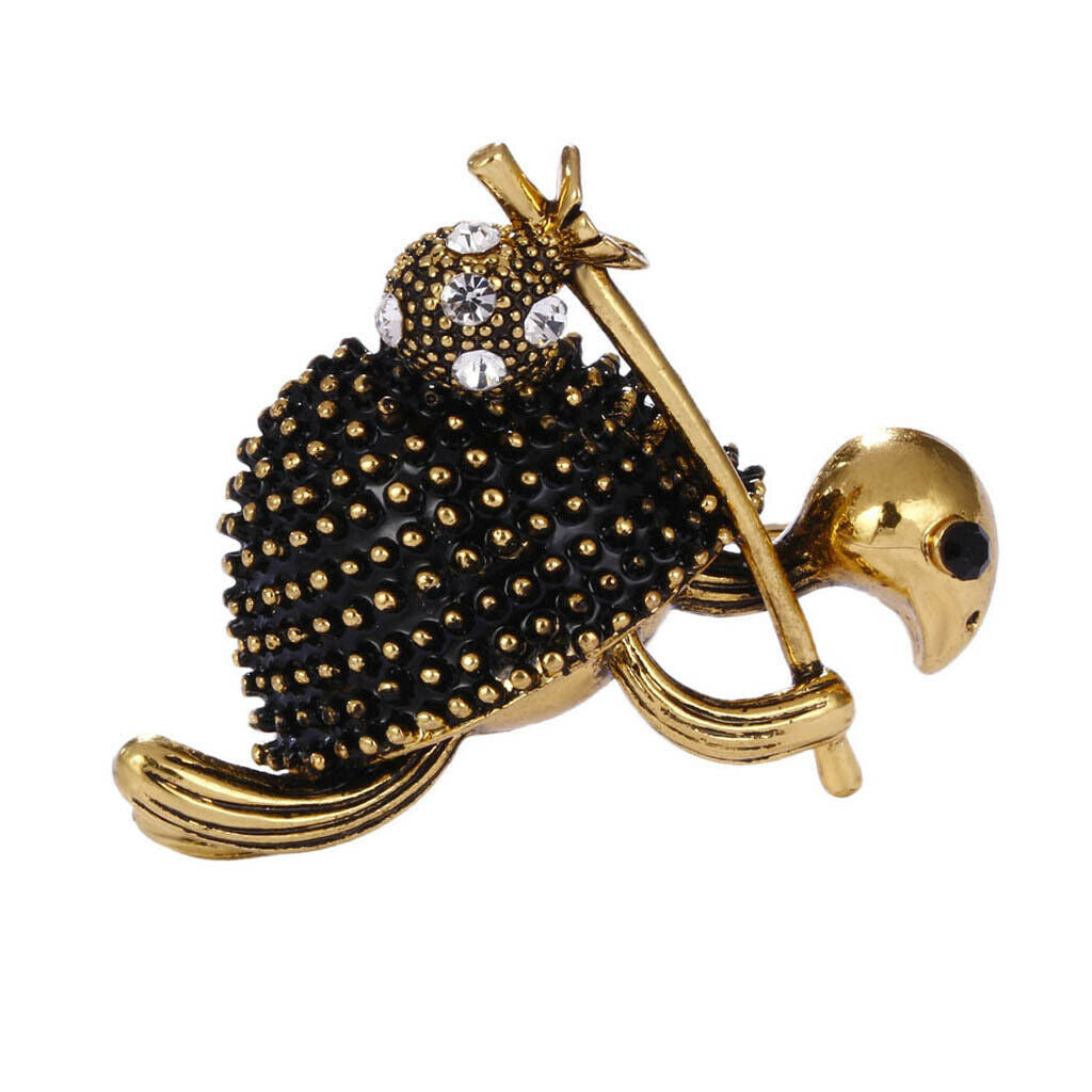 Shiny Rhinestone Turtle Brooch Pin Unisex Corsage Clips Collar Tips Pendant