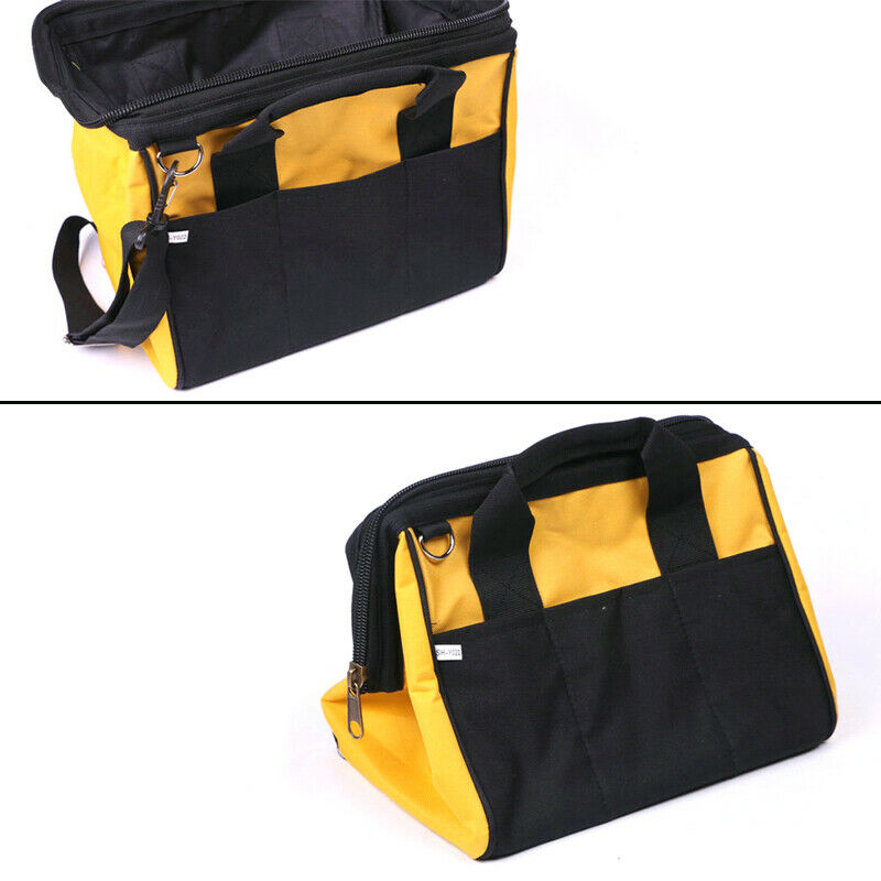 Heavy Duty Tool Bag Hard Base Wide Mouth Ultra-Rigid Base Organizer Storage Bag