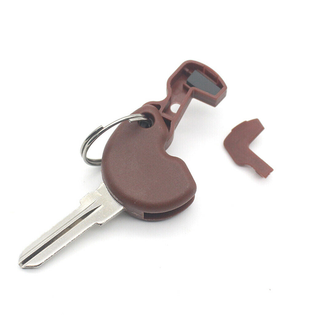 Brown Motorcycle Uncut Blank Key + Transponder Chip Universal For Piaggio