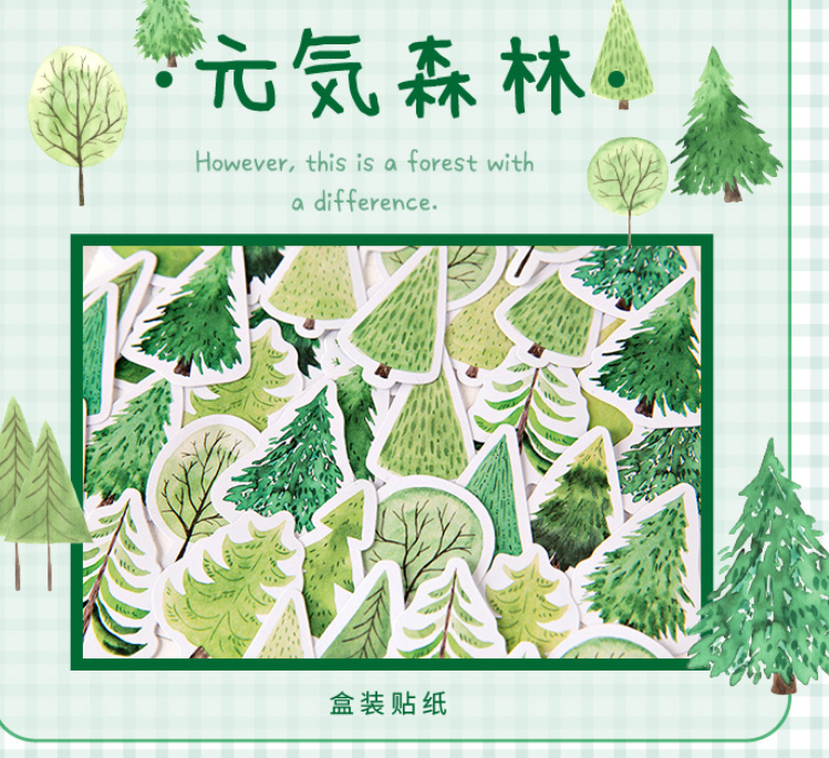45pcs/pack Green forest Series Stickers sheet Craft Decoration Scrapbooking