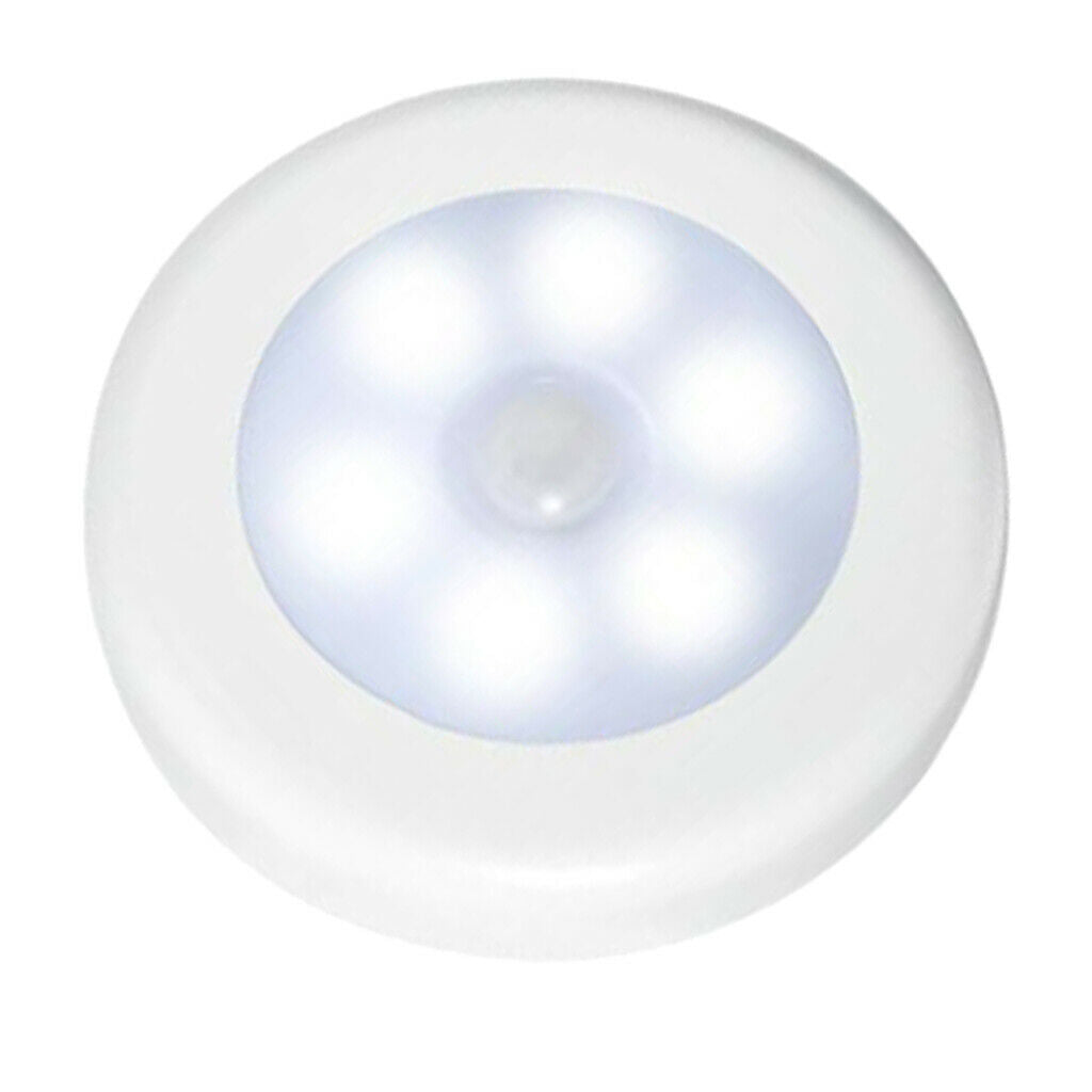 6 LED Auto Motion Sensor Infrared Toilet Cabinet Stair Lamp Night Light Battery