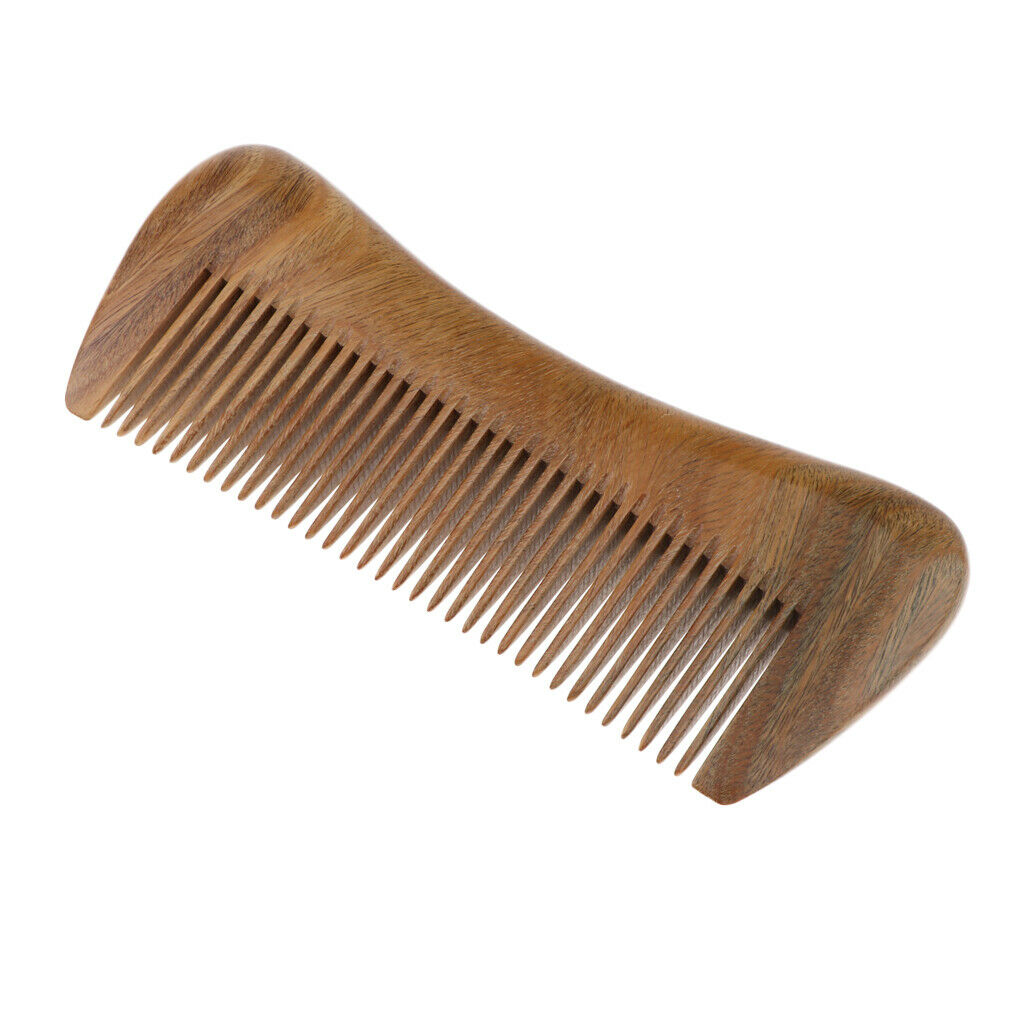 Anti-Static Thicken Green Sandalwood Comb Wide Tooth fo Curly Hair Women Men