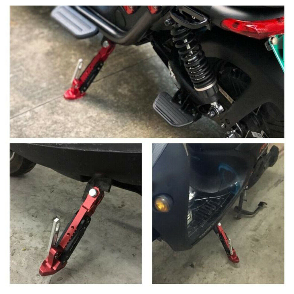 Motorcycle Kickstand Adjustable Tripod Stand Scootor 200x50mm Red Color