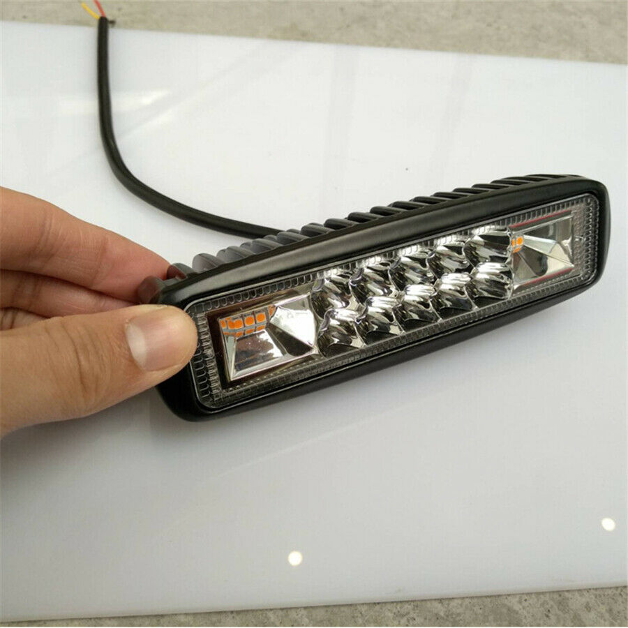 2PCS 48W 4800lm White + Amber Fog Flash Strobe Led Work Light For Car Truck