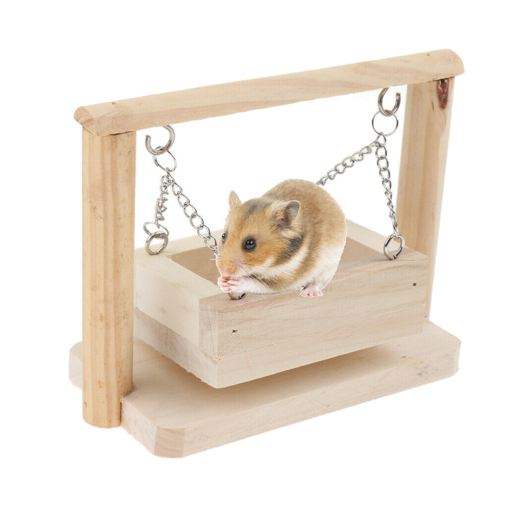 Wooden Platform Hamster Swing for Mouse Chinchilla Gerbil Hamster Kits for Small