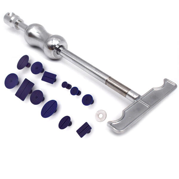 Car Body Paintless Dent Repair Removal Tool Kit Puller Lifter T-Bar with 12 Tabs