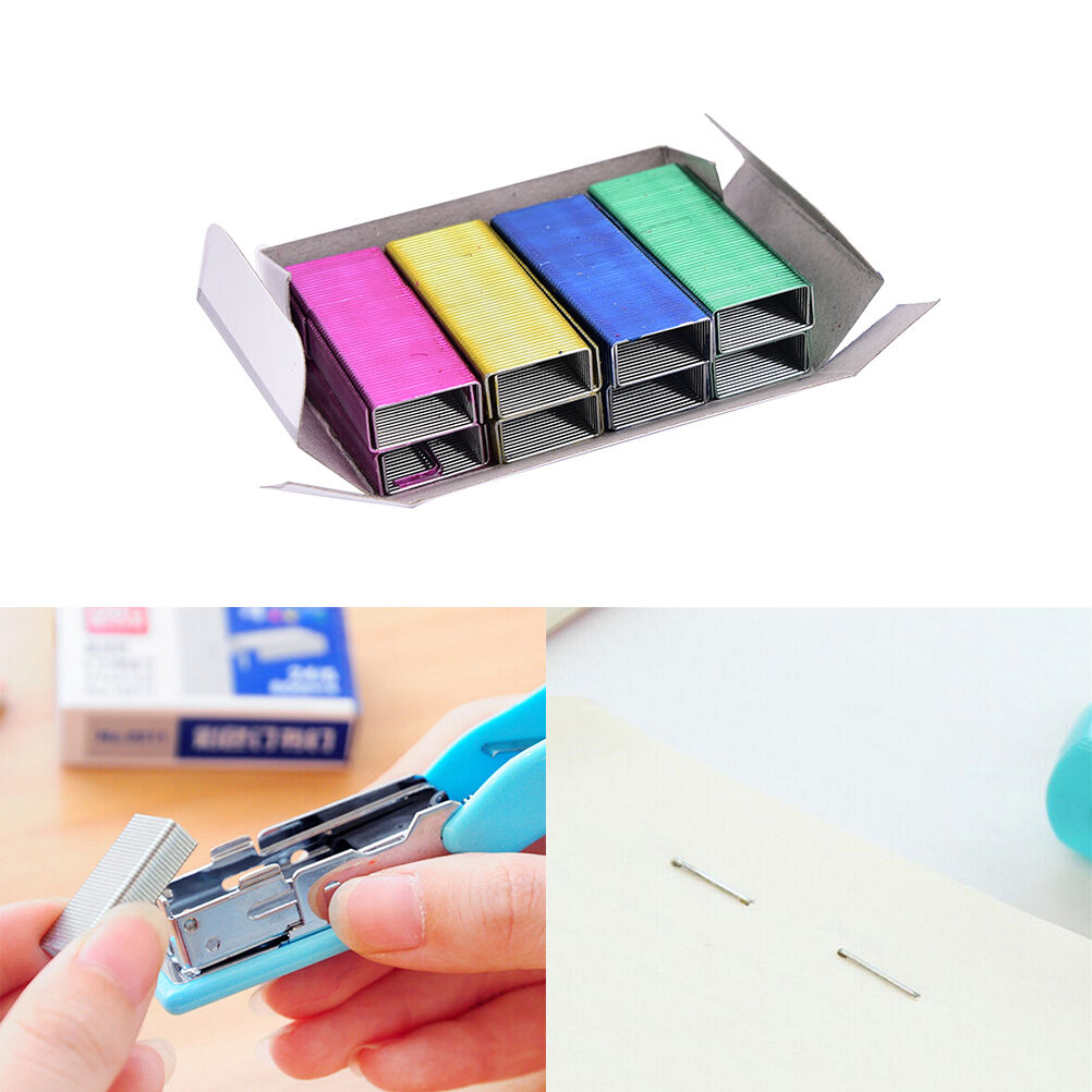 1Pack 12mm Creative Colorful Stainless Steel Staples Office Binding Suppli.l8