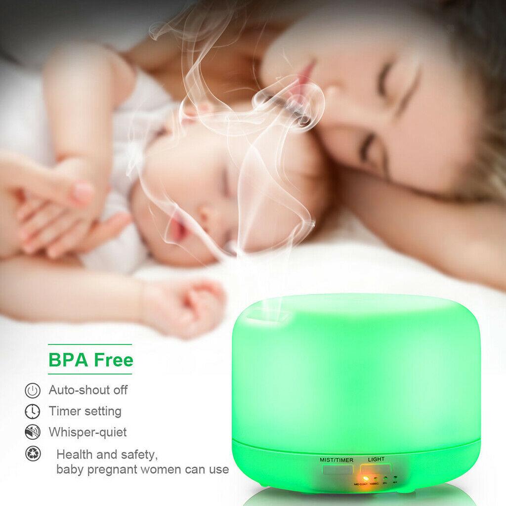 Oil Air Diffuser Ultrasonic Air Aromatherapy Humidifier LED Light Home Relax