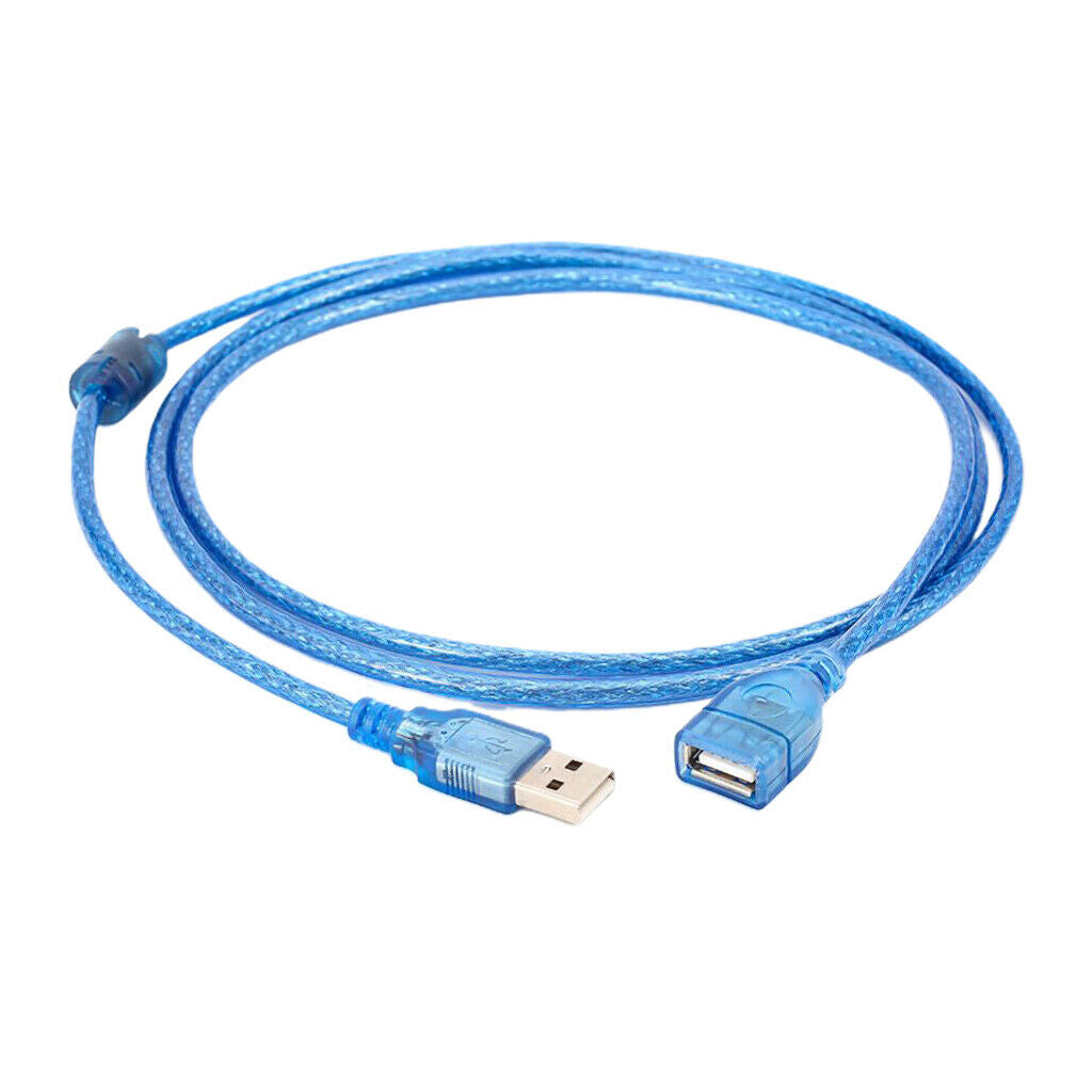 High Speed USB 2.0 Extension Cable Transparent Male To Female Cord 1.5Meters