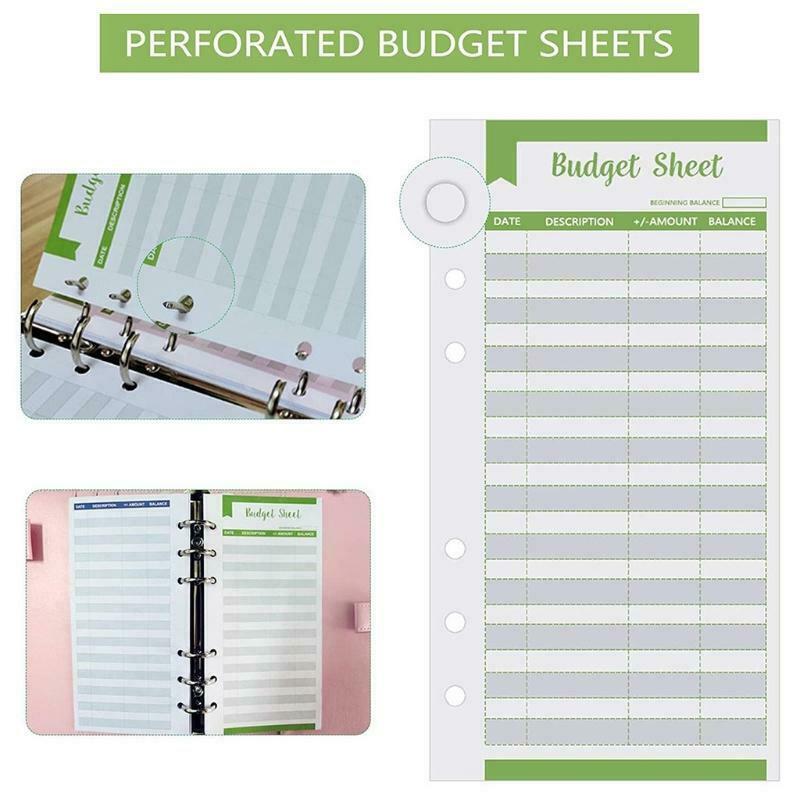 Set of 12 Expense Tracker Budget Sheets Money Organizer for Cash Ledger Book