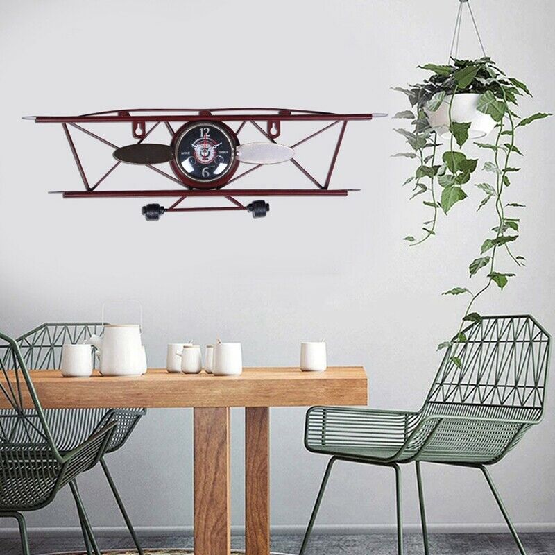 Creative Retro Aircraft Clock, Living Room, Dining Wall, Wall Decoration, WallH5