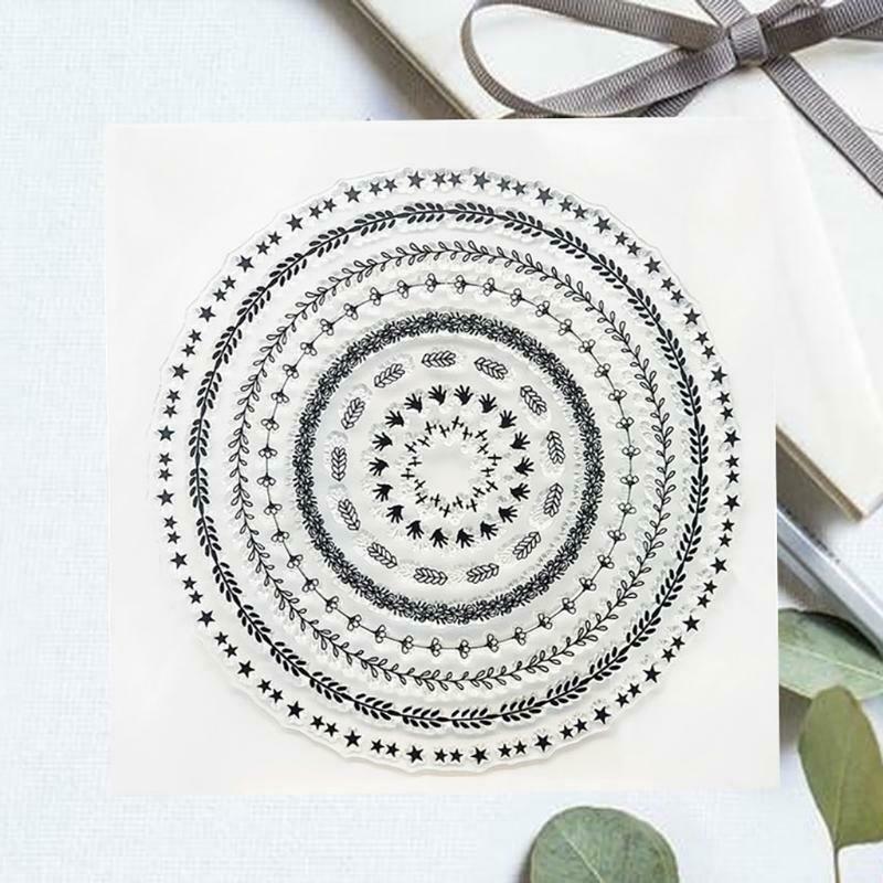 Flower Circle Silicone Clear Seal Stamp DIY Scrapbooking Embossing Photo Album