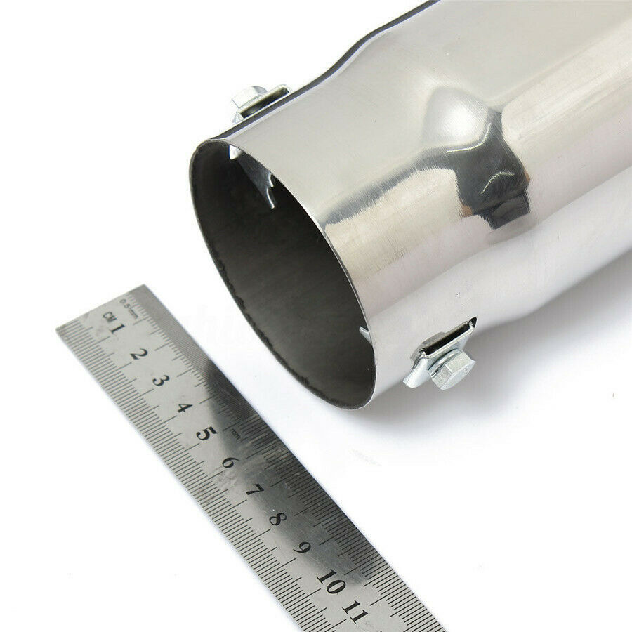 1Pcs Universal Car Stainless Steel Flat Exhaust Tail Pipe Tip Muffler -USA Stock